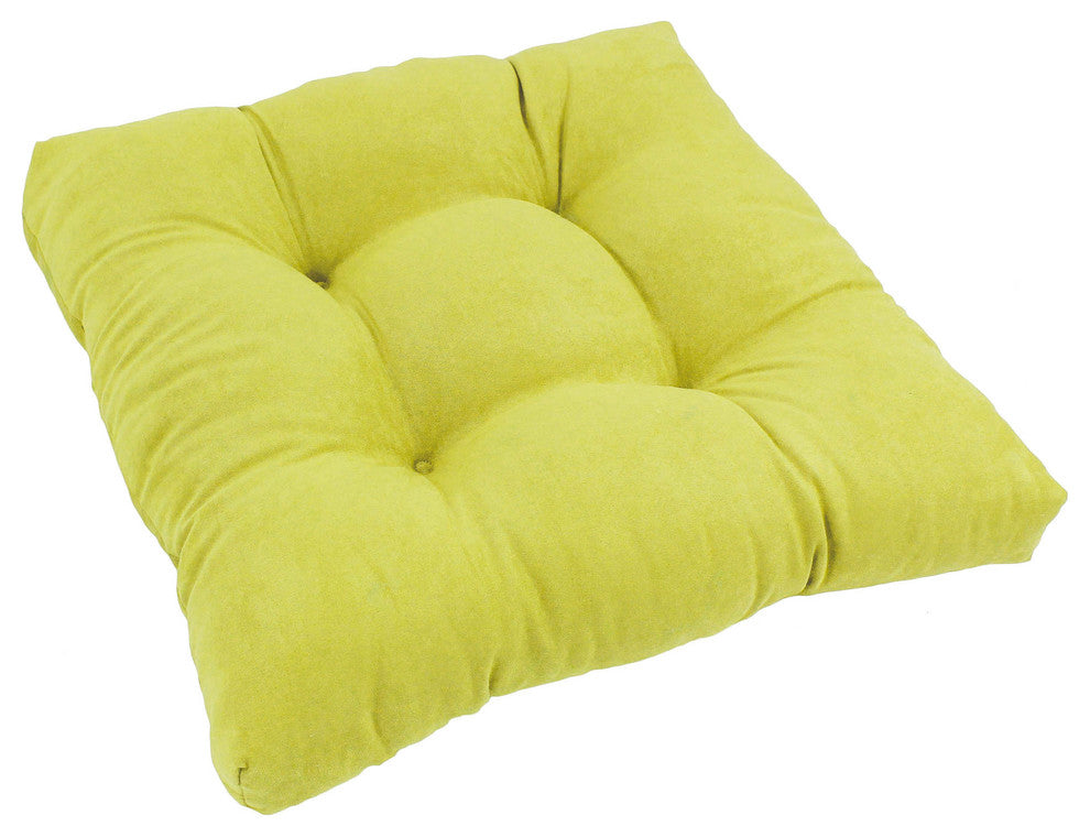 19" Squared Microsuede Tufted Dining Chair Cushion, Mojito Lime
