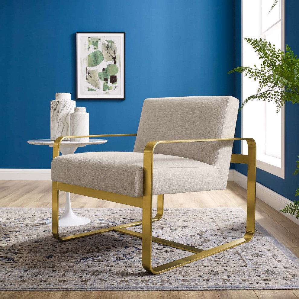 Beige Astute Upholstered Fabric Armchair