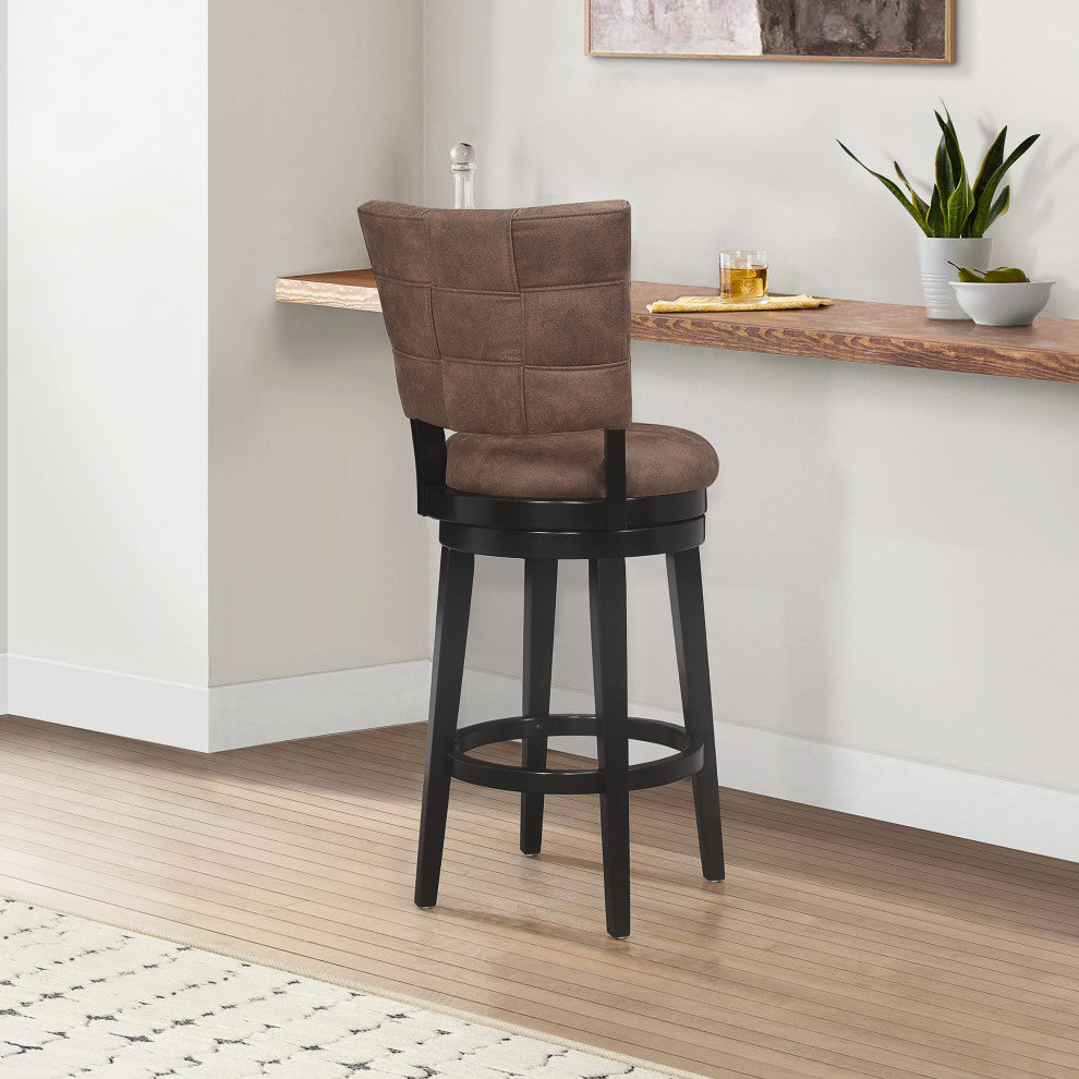 Hillsdale Kaede Wood Swivel Stool, Chestnut Brown, Bar Height
