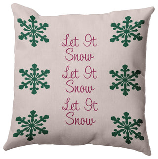 Let It Snow Accent Pillow, Pale Pink, 16"x16"