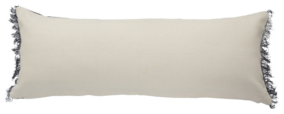 Atlantis Americana Striped Lumbar Pillow with Jute Braiding, 14" X 36"