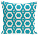 More Hugs And Kisses Geometric Print Outdoor Pillow, Caribbean, 18"x18"
