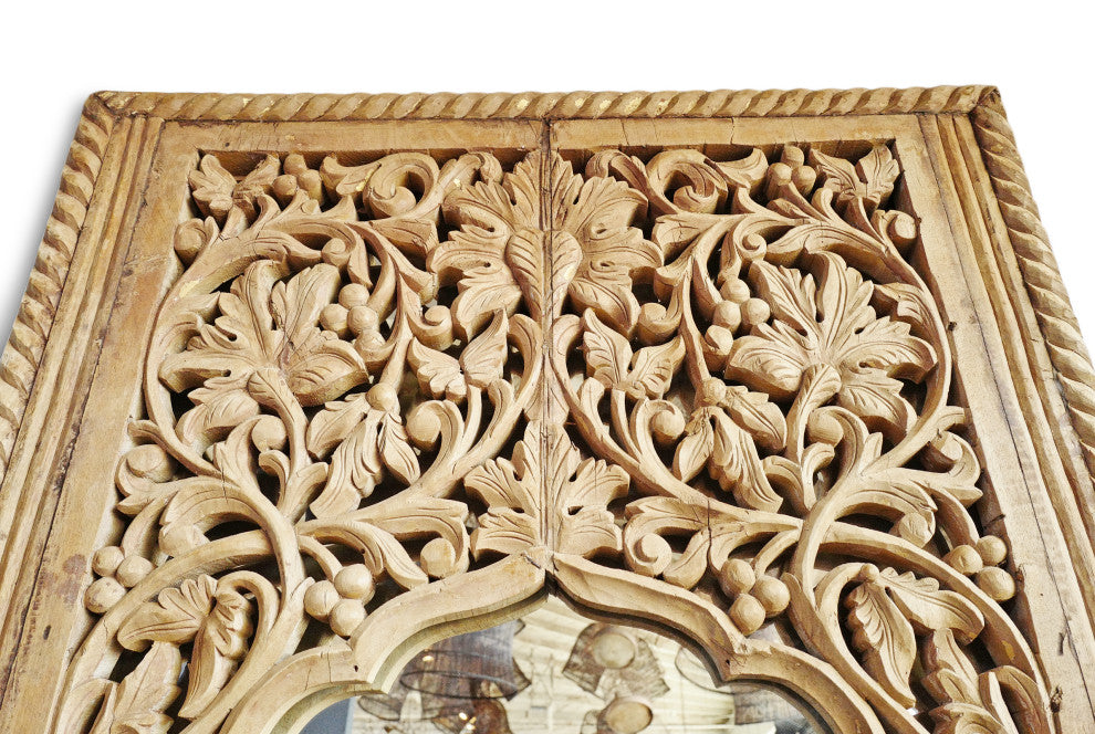 Tall Carved Window Facade Mirror 2