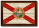 Florida State Textured Flag Print With Brown Gold Frame, 15"X21"