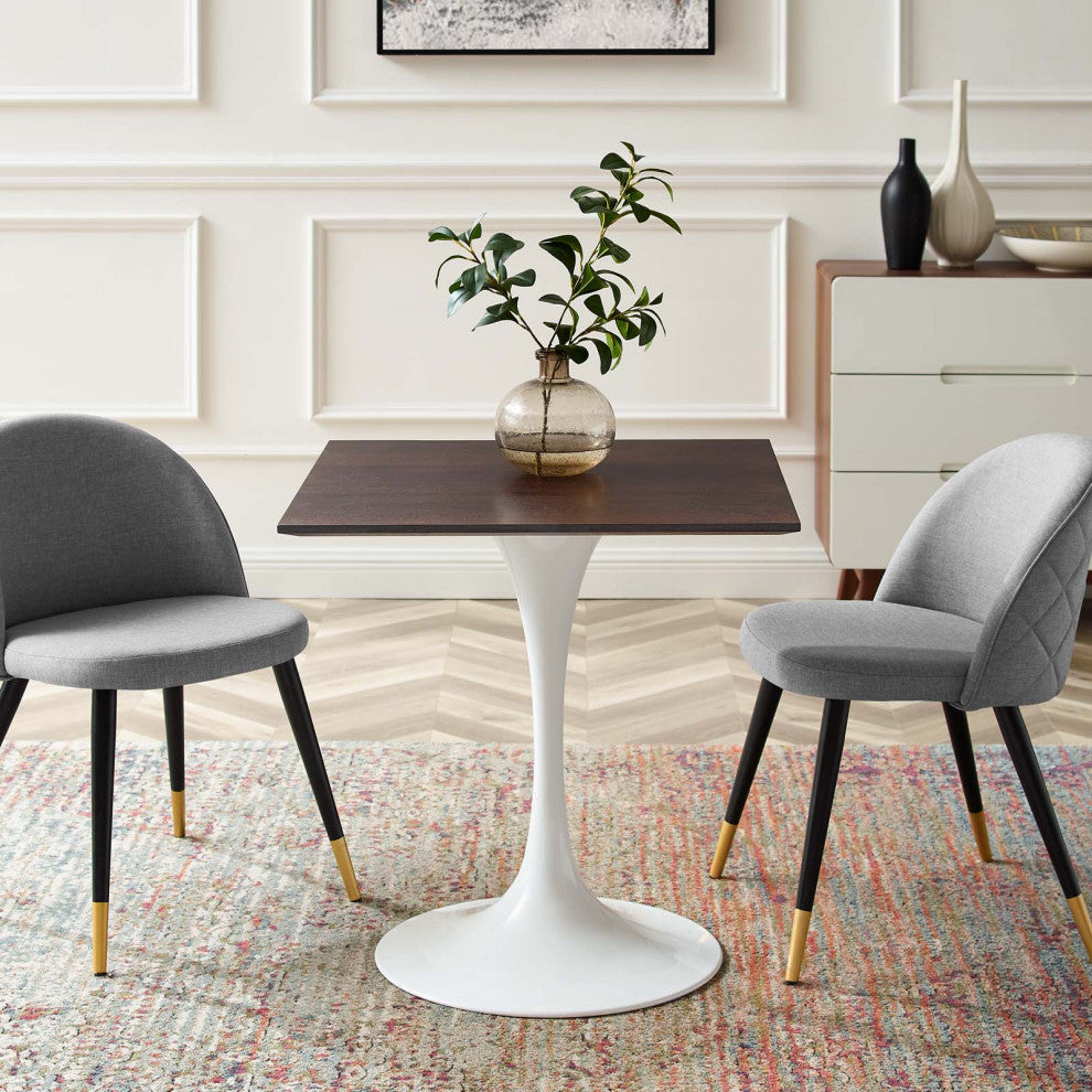 Lippa 28" Square Dining Table White Cherry Walnut