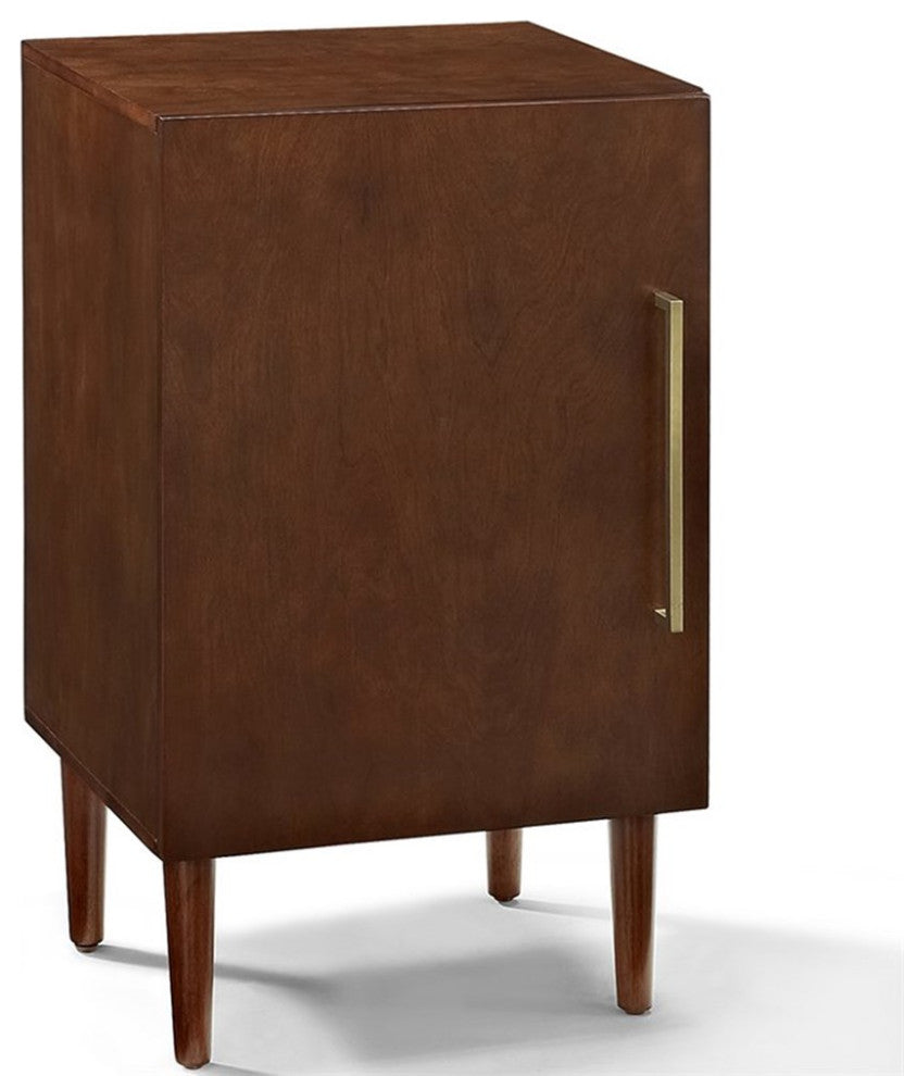 Bowery Hill Modern Engineered Wood Record Player Stand in Mahogany