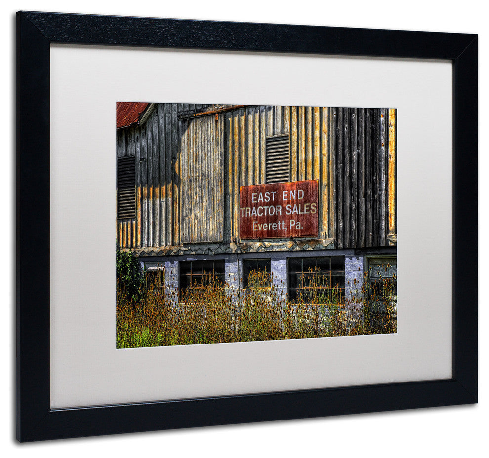 'East End Tractor Sales' Matted Framed Canvas Art by Lois Bryan