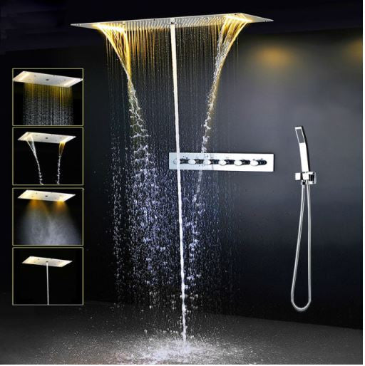 Livorno Multi Function ceiling Mount LED Shower Set With Hand Held Shower