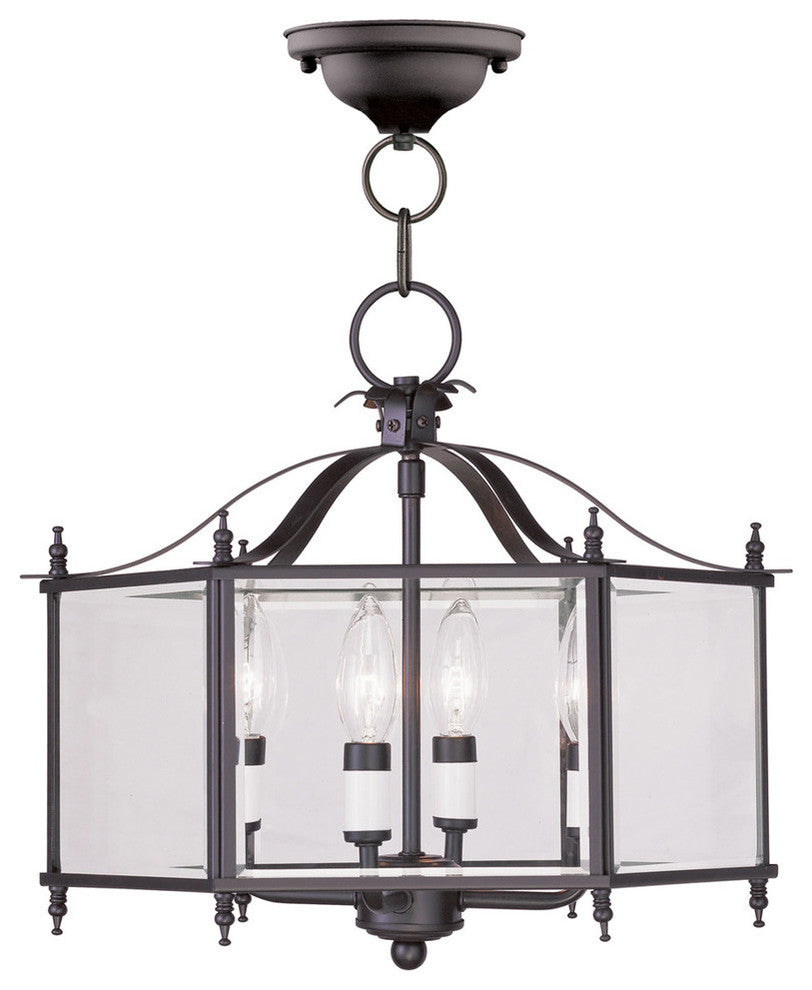 Livingston Convertible Chain-Hang and Ceiling Mount, Bronze