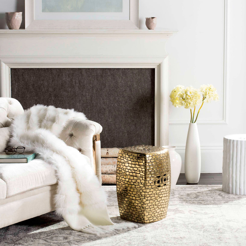 Safavieh Jasmine Garden Stool, Plated Gold