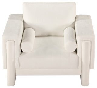 Madeline Chenille Fabric Upholstered Chair, Cream, Chair