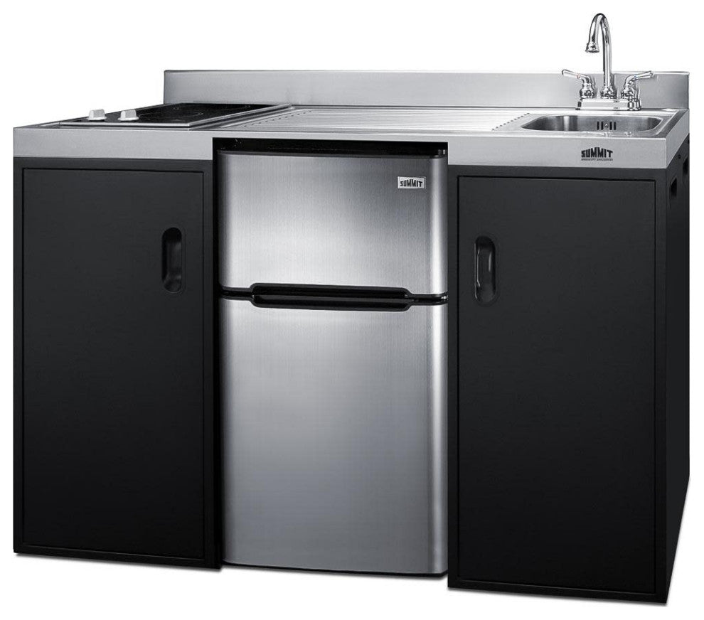 Summit CK55ADASINKR 55"W Compliant Kitchenette - Stainless Steel / Black
