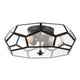 3 Light 15.75'' Unique/Statement Geometric Flush Mount, Black