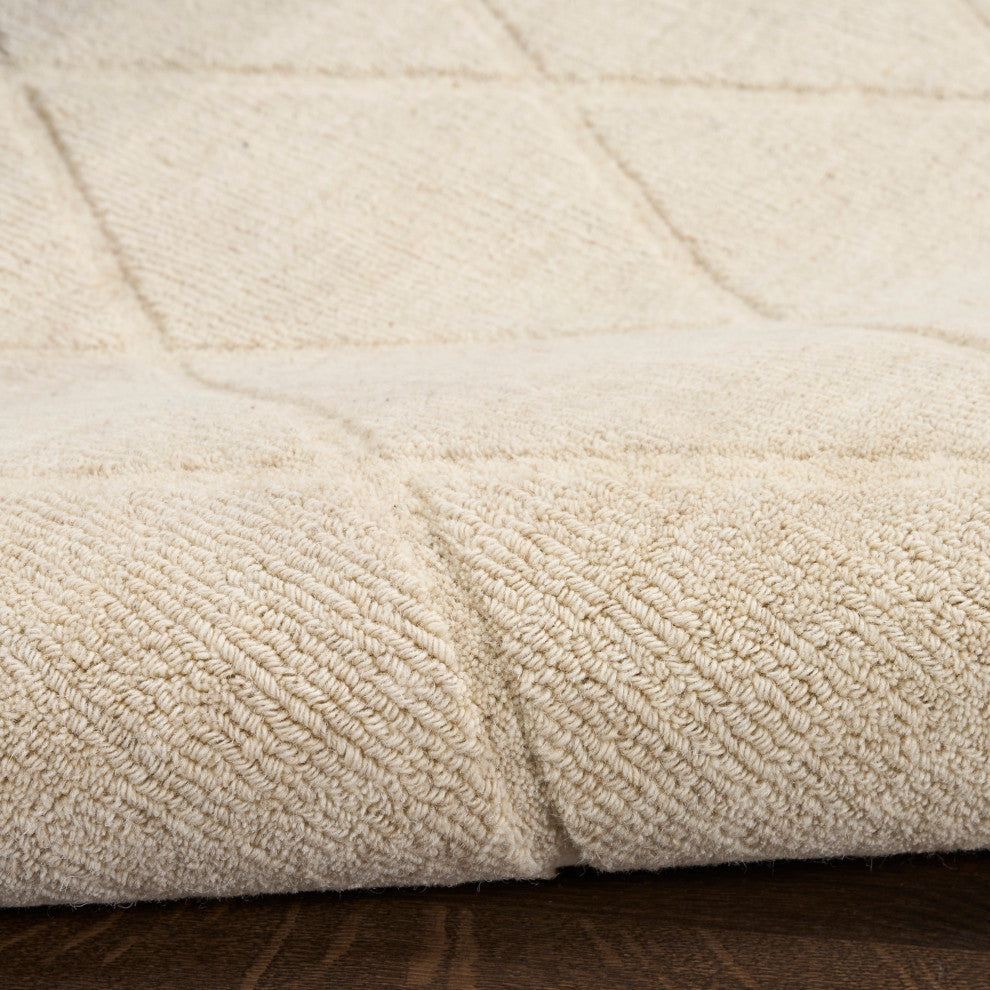 Nourison Wool Haven 2' x 6' Ivory Modern Indoor Rug