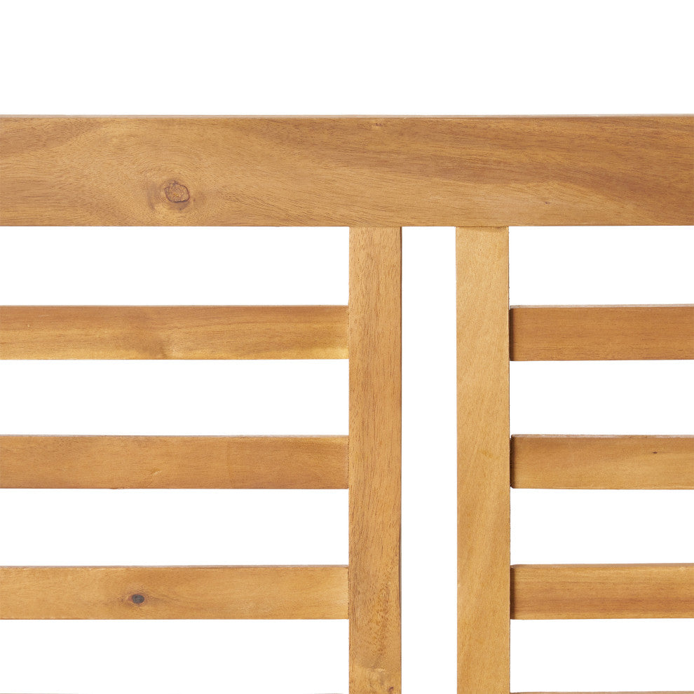 GDF Studio 4-Piece Louis Outdoor Solid Wood Chat With Cushions Set