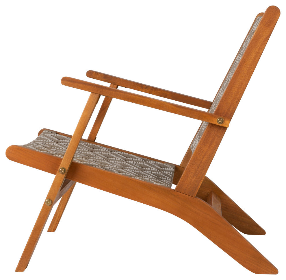 Vega Natural Stain Outdoor Chair in Diamond-Weave Wicker