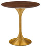 Sofa Side Table, Round, Gold Walnut, Metal, Modern, Lounge Hotel Hospitality