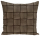 Basketweave Geometric Print Pillow, Brown, 18"x18"