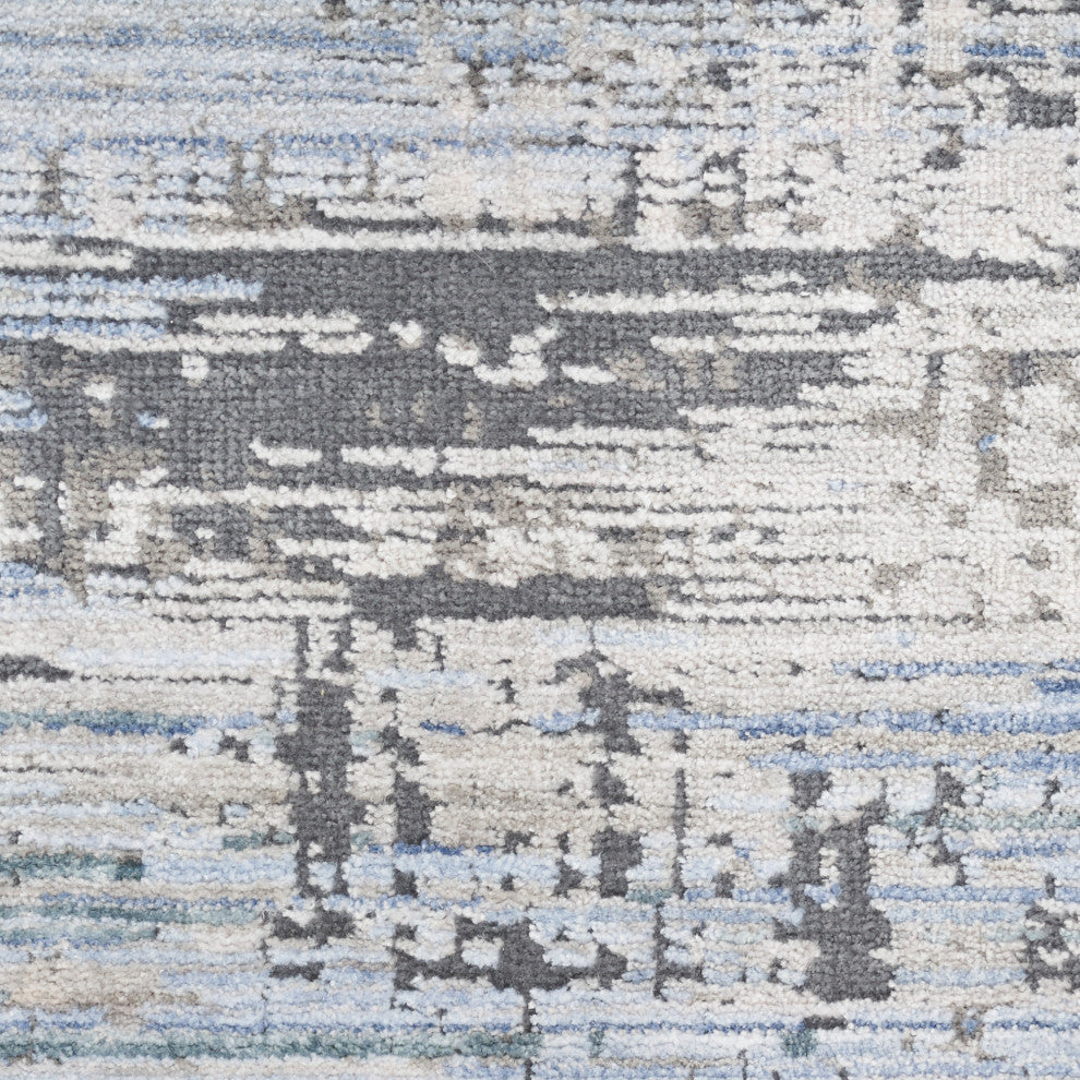 Nourison Abstract Hues 7'10" x 10' Blue Grey Modern Indoor Area Rug