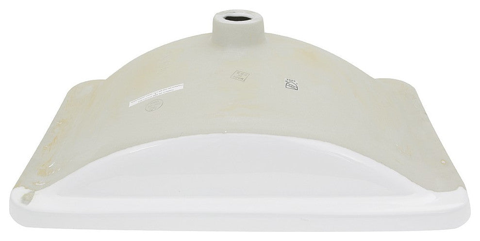 Nantucket Sinks UM-2112-W Rectangle Undermount Ceramic Vanity Sink In White