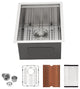 Undermount Workstation Stainless Steel Bar Kitchen Sink Single Bowl Sink 15"