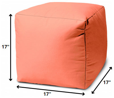 17  Cool Flamingo Coral Solid Color Indoor Outdoor Pouf Cover