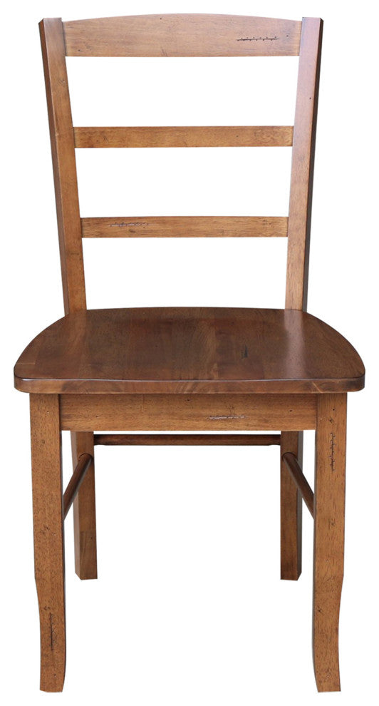 Set of Two Madrid Chairs, Distressed Oak