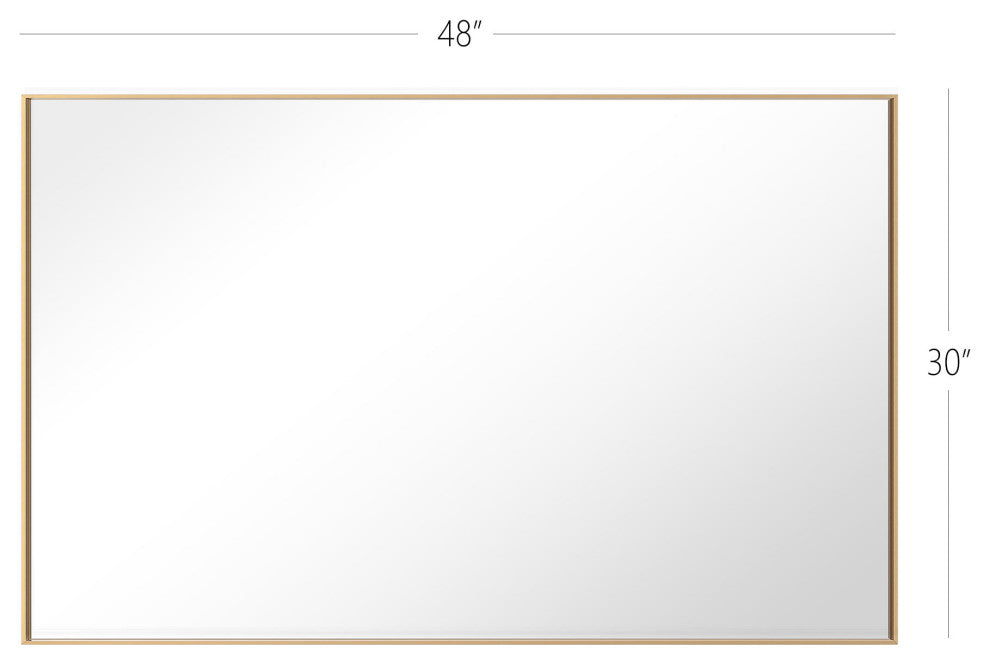 Rectangle Framed Bathroom Vanity Mirror Accent Wall Mirror, Gold, 30"x48