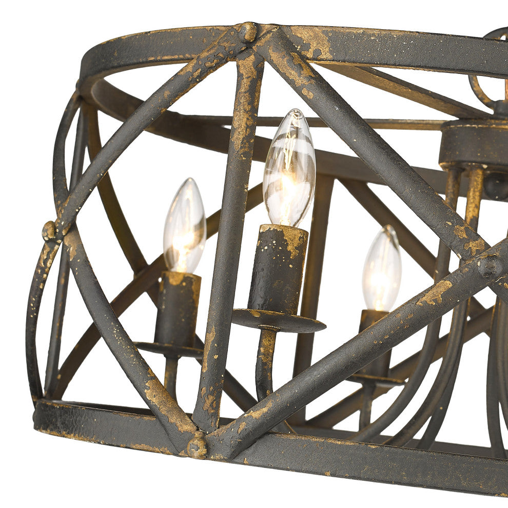 Alcott 6 Light Chandelier Antique Black Iron