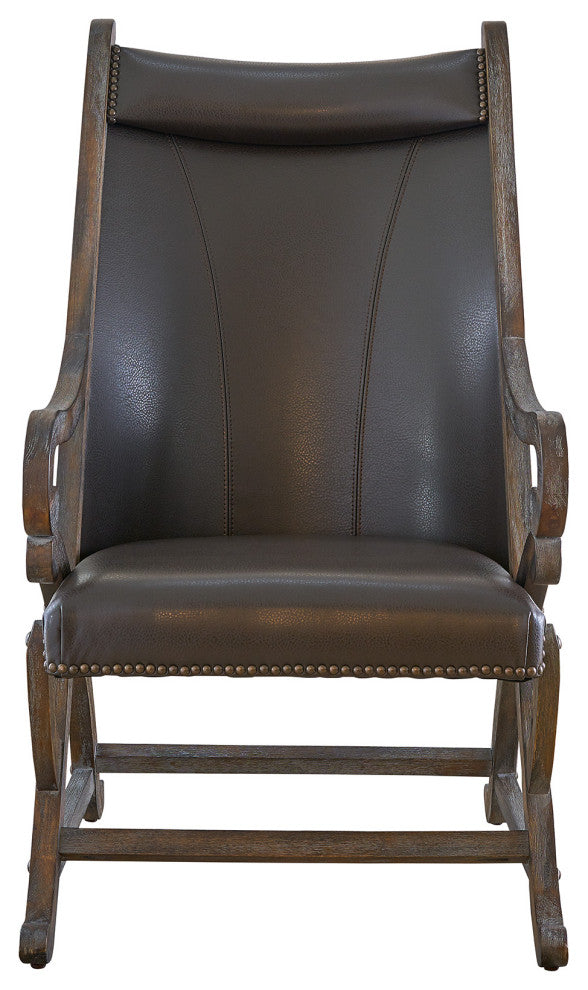 Odessa Chair and Ottoman Set, Brown