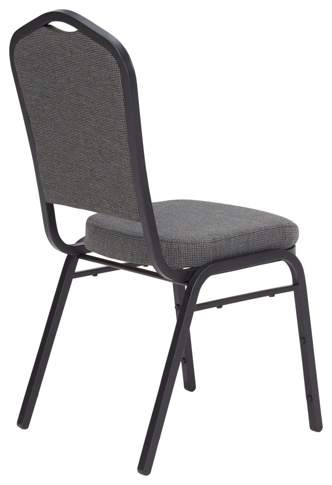 NPS 9300 Deluxe Fabric Stack Chair, Natural Greystone Seat/Black Frame