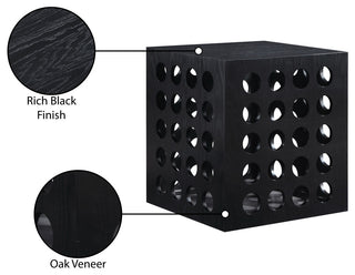 Kinsley Oak Veneer End Table, Black