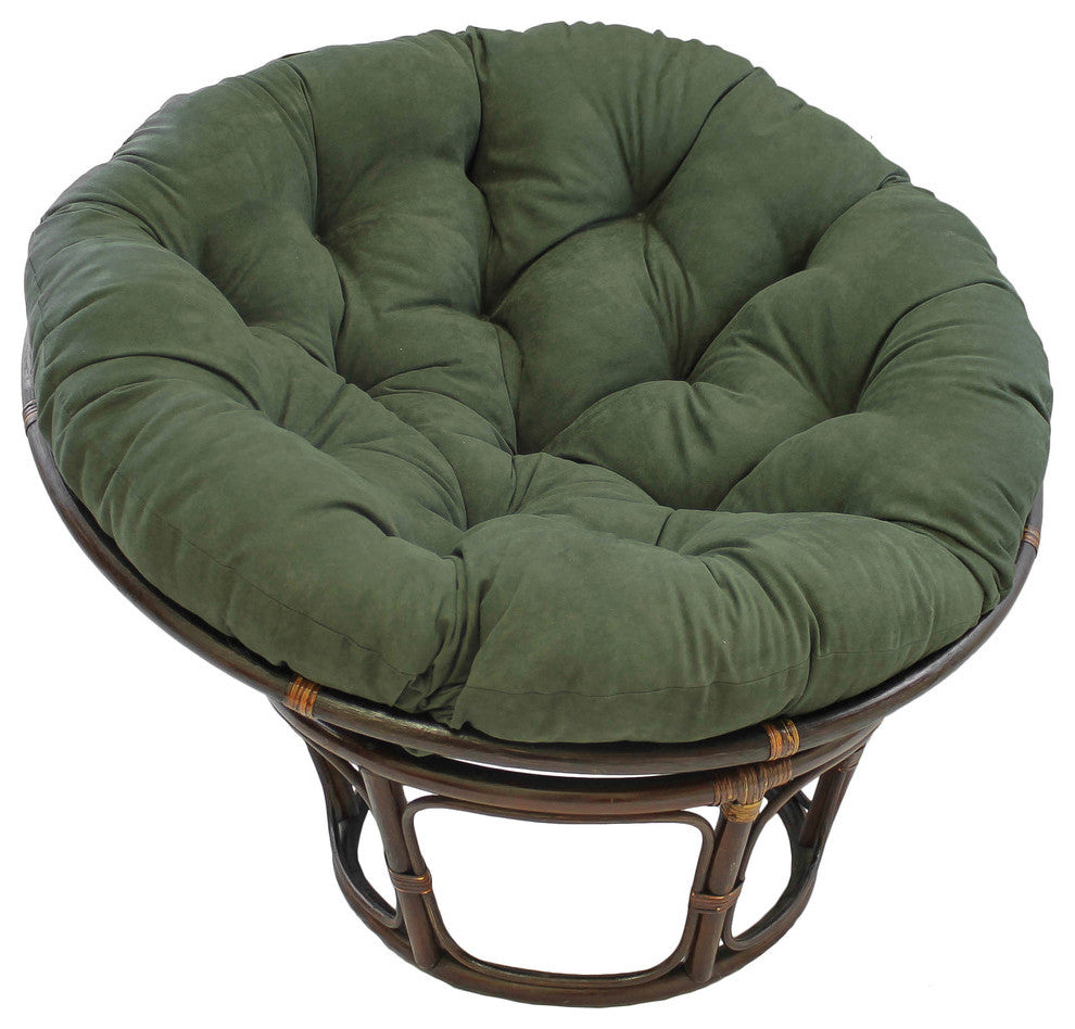 44" Solid Micro Suede Papasan Cushion, Fits 42" Papasan Frame, Hunter Green