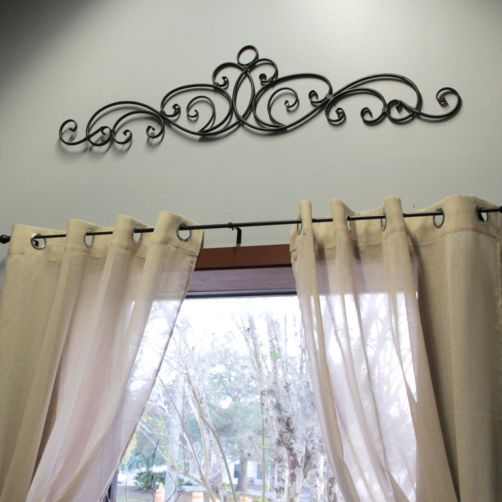 Antique Bronze Finish Scroll Wall Hanging Door Pediment