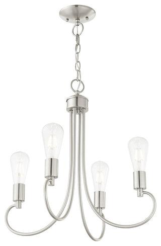 Livex Lighting Bari 4 Light Brushed Nickel Small Chandelier