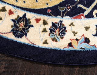 Country and Floral Kashan 2'2"x8'2" Runner Denim Area Rug