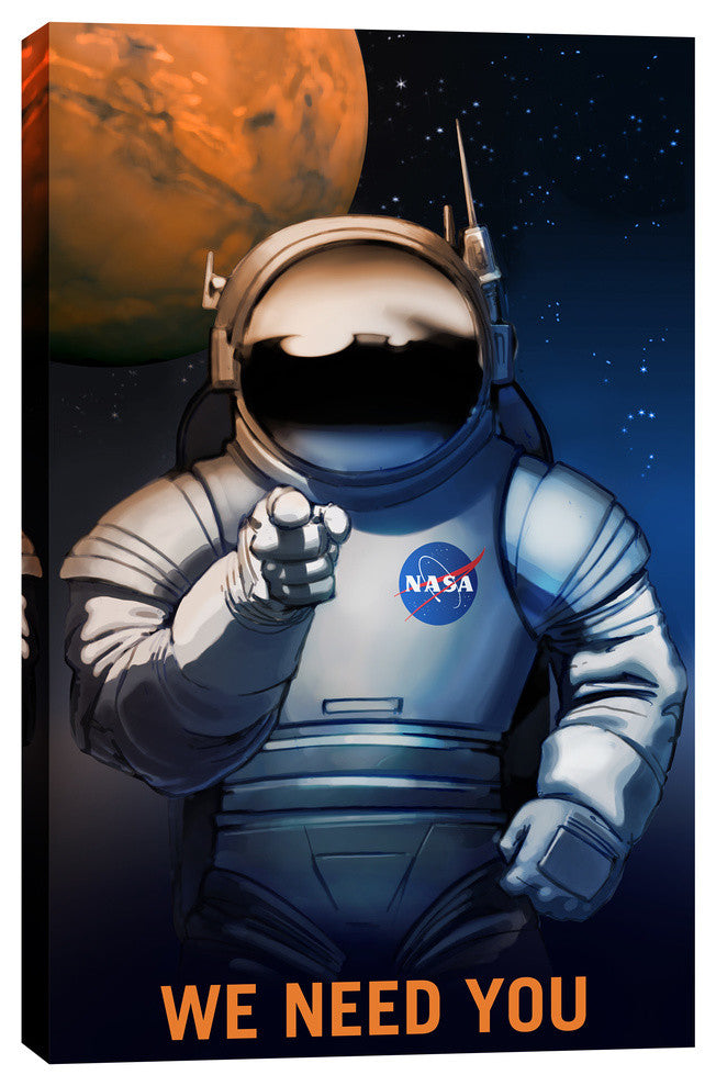 Epic Graffiti "Mars Explorer Series: We Need You" Space Giclee Canvas, 12"x18"