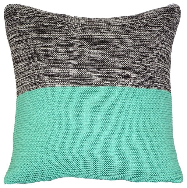 Pillow Decor, Hygge Espen Knit Pillow, Celeste Green