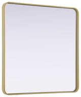Home Living Contour Metal Rectangle Mirror 36x36, Brass