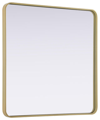 Home Living Contour Metal Rectangle Mirror 36x36, Brass