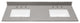 Madrid Bathroom Vanity Countertop, Concrete Gray With White Sink, 61"