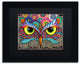 Hello Angel ''Owl Face'' Art, Black Frame, Black Mat, 14x11