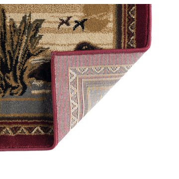 Black Bear Novelty Pattern Lodge Area Rug, Brown, 2''x3''