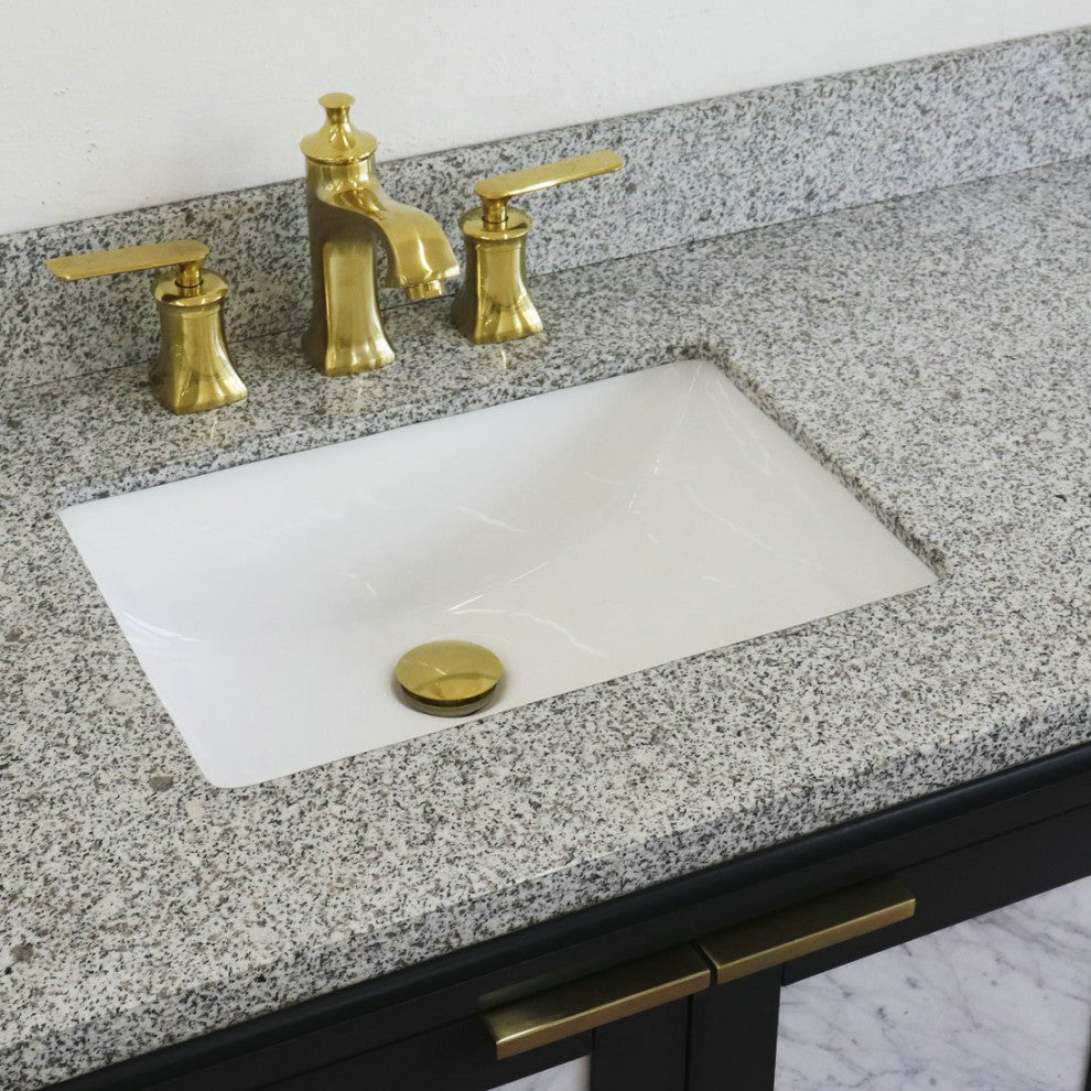 43" Single Vanity, Dark Gray Finish With Gray Granite