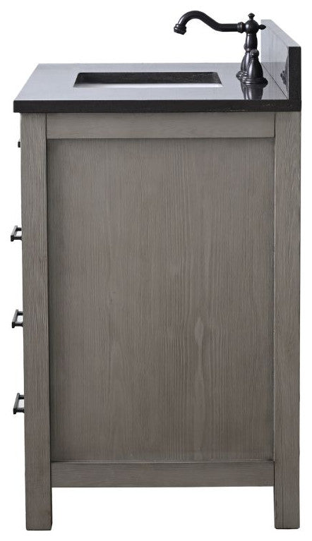 Jasper 42" Bathroom Vanity, Textured Gray, Blue Limestone