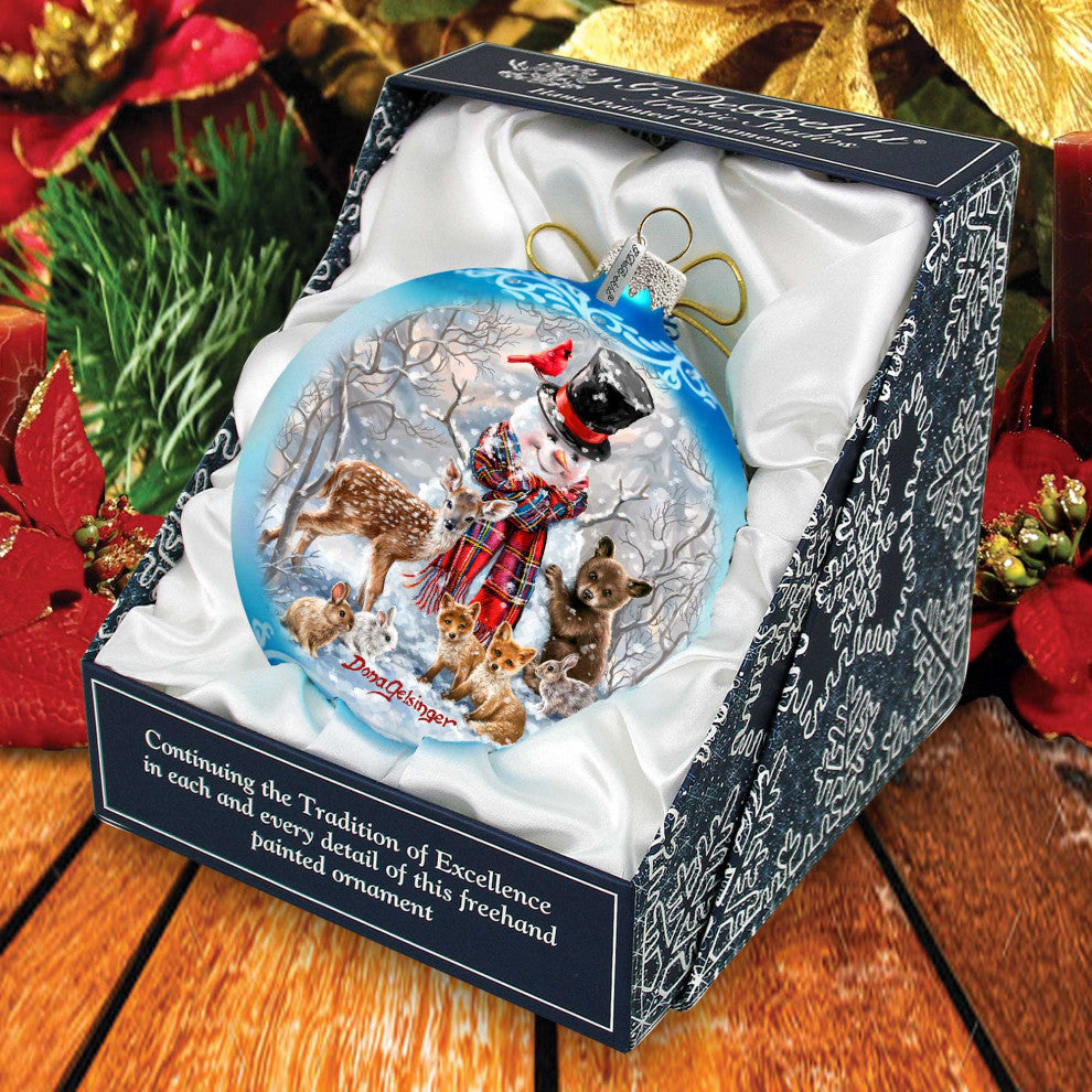 Frosty and His Forest Friends Glass Ornament Limited Edition