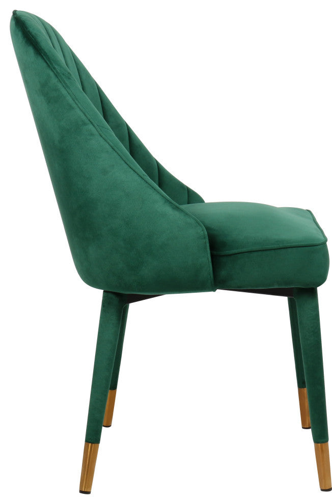 Belle Velvet Upholstered Dining Chair (Set of 2), Green