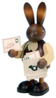 Christian Ulbricht Ornament- Bunny Postman In Natural Wood Finish