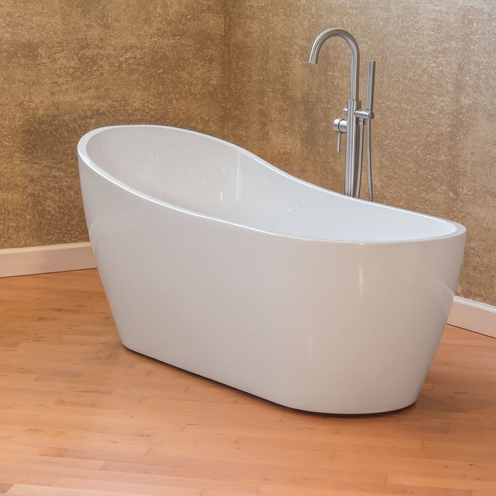 Freestanding One-Piece Acrylic Bathtub