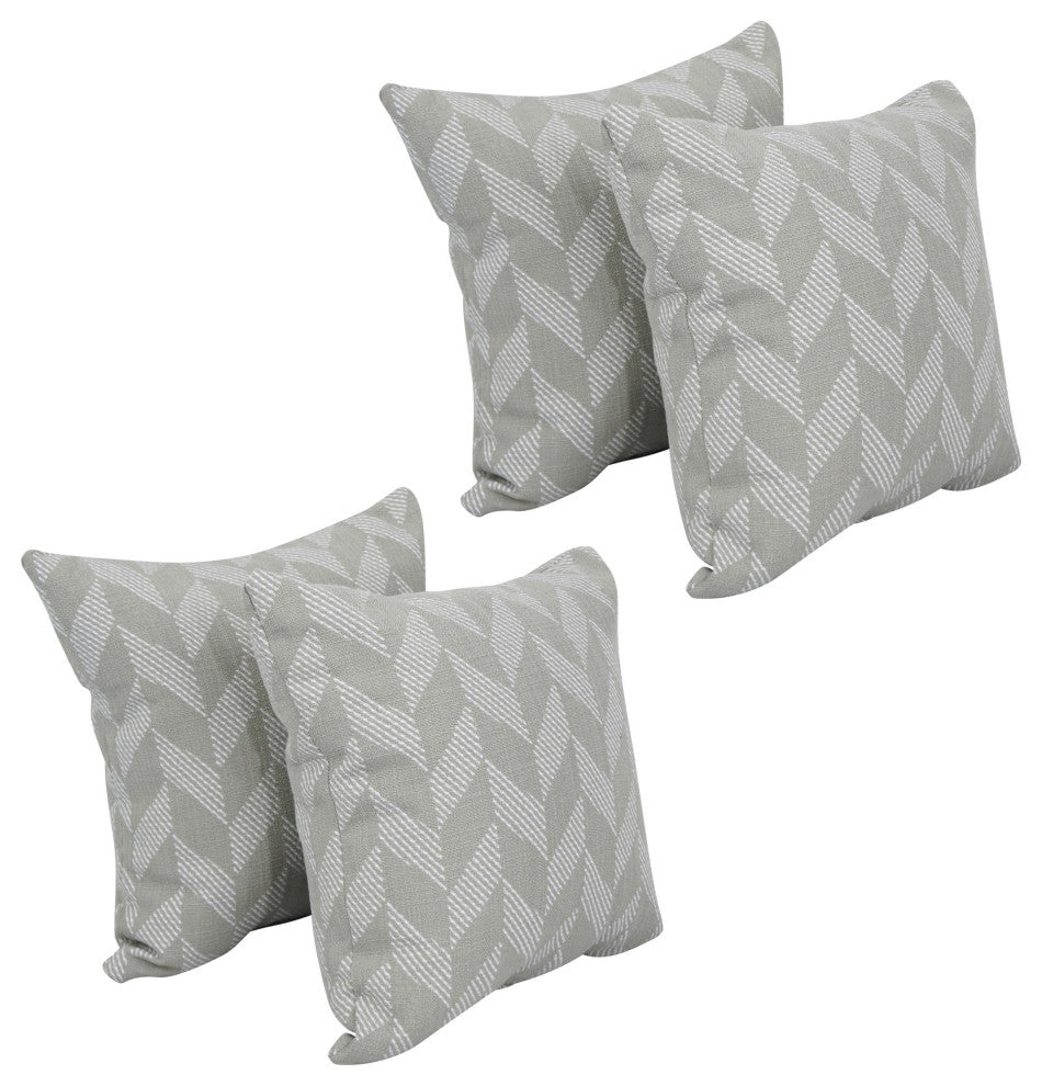 17" Jacquard Throw Pillows With Inserts, Set of 4, Gannawls Khaki